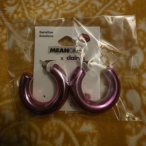 Mean Girls X Claire's Pink Hoop Earrings NEW